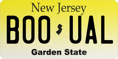 NJ license plate B00UAL