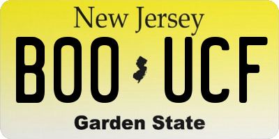 NJ license plate B00UCF