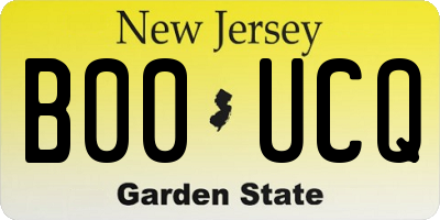 NJ license plate B00UCQ