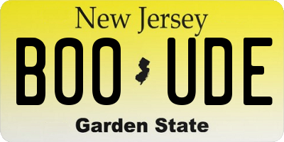 NJ license plate B00UDE