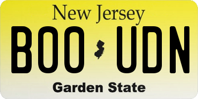 NJ license plate B00UDN