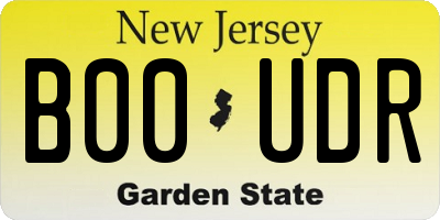 NJ license plate B00UDR