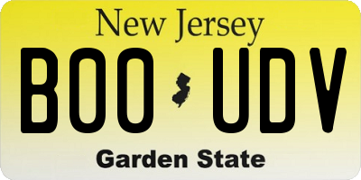 NJ license plate B00UDV