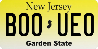 NJ license plate B00UEO