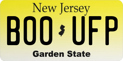 NJ license plate B00UFP
