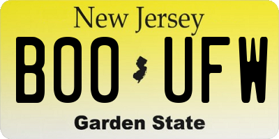 NJ license plate B00UFW