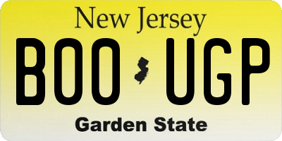 NJ license plate B00UGP