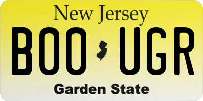 NJ license plate B00UGR