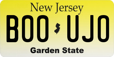 NJ license plate B00UJO