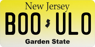 NJ license plate B00ULO