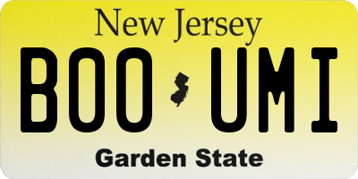 NJ license plate B00UMI