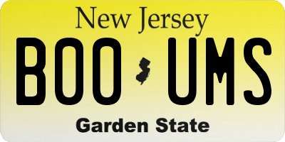NJ license plate B00UMS