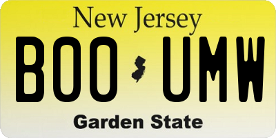 NJ license plate B00UMW