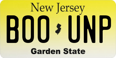 NJ license plate B00UNP
