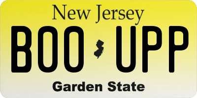 NJ license plate B00UPP