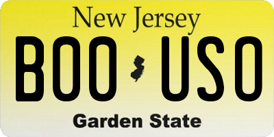 NJ license plate B00USO