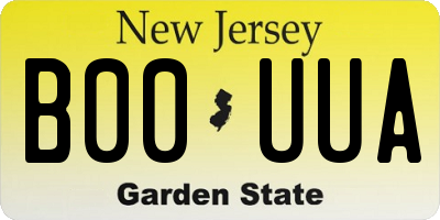 NJ license plate B00UUA