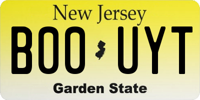 NJ license plate B00UYT
