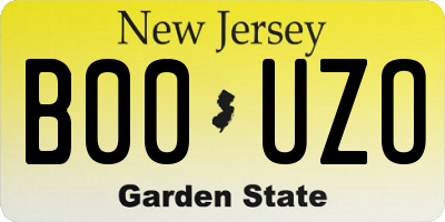 NJ license plate B00UZO