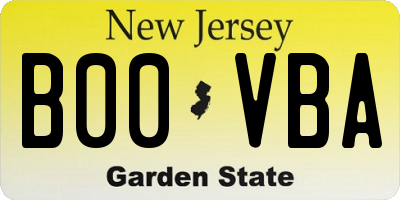 NJ license plate B00VBA