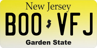 NJ license plate B00VFJ