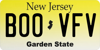 NJ license plate B00VFV