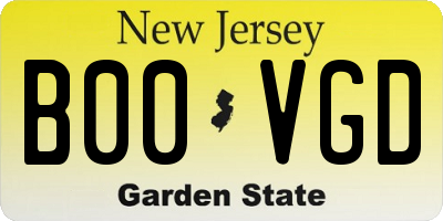 NJ license plate B00VGD