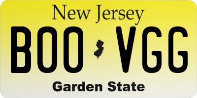 NJ license plate B00VGG