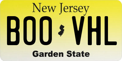 NJ license plate B00VHL
