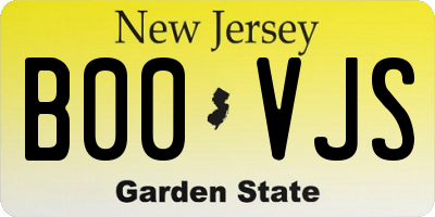 NJ license plate B00VJS