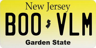 NJ license plate B00VLM