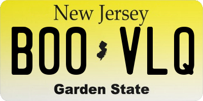 NJ license plate B00VLQ