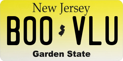 NJ license plate B00VLU