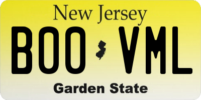 NJ license plate B00VML
