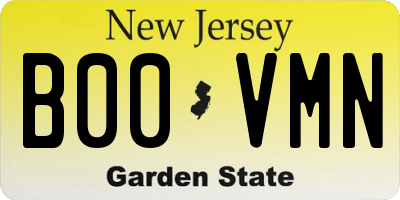NJ license plate B00VMN