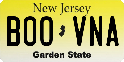 NJ license plate B00VNA