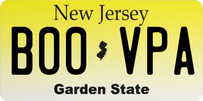 NJ license plate B00VPA