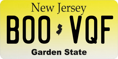 NJ license plate B00VQF