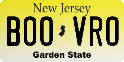 NJ license plate B00VRO