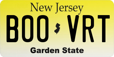 NJ license plate B00VRT
