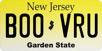 NJ license plate B00VRU