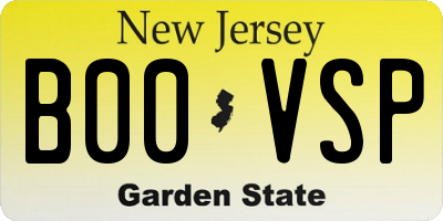 NJ license plate B00VSP