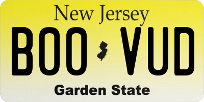 NJ license plate B00VUD