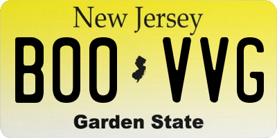 NJ license plate B00VVG