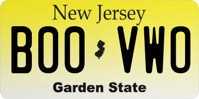 NJ license plate B00VWO