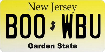 NJ license plate B00WBU