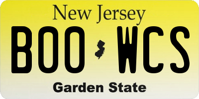 NJ license plate B00WCS