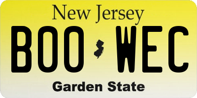 NJ license plate B00WEC