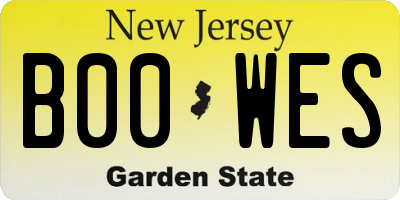 NJ license plate B00WES