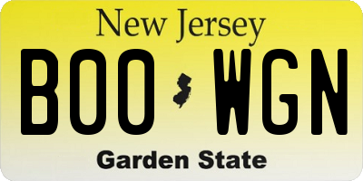 NJ license plate B00WGN